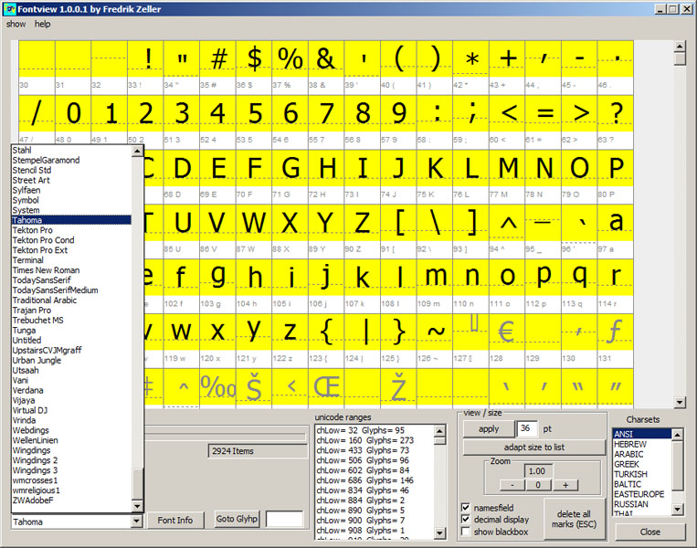 FontView Screenshot01